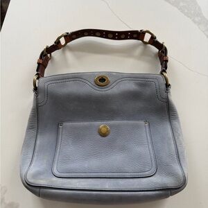 Chelsea Hobo shoulder bag, made of blue nubuck suede leather